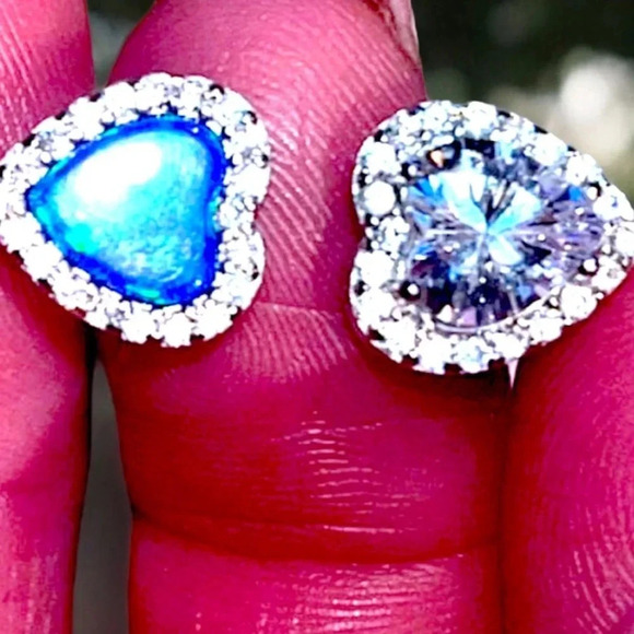 AZURE GILSON OPAL& WHITE SAPPHIRE
DOUBLE HEART TOI ET MOI ADJUSTABLE RING 8 - Picture 10 of 16